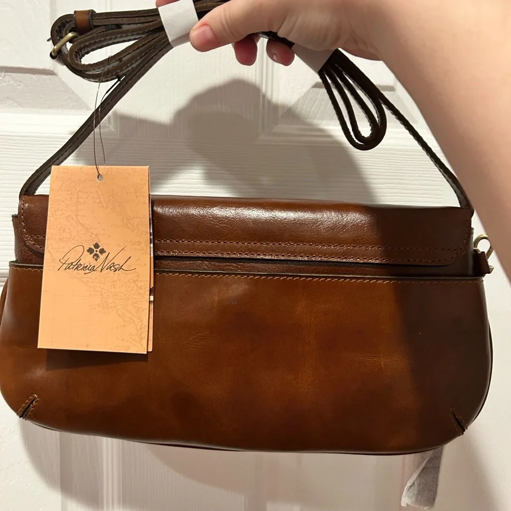 Patricia Nash Rich Brown Leather Crossbody Bag - Picture 3 of 7